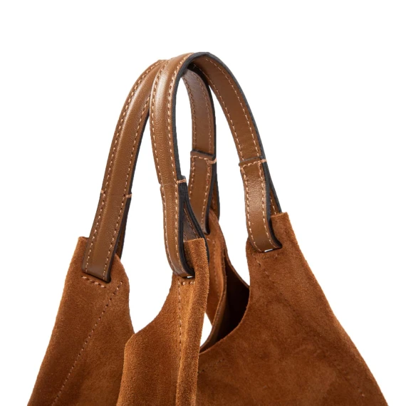 shopper DUA media in camoscio caramel
