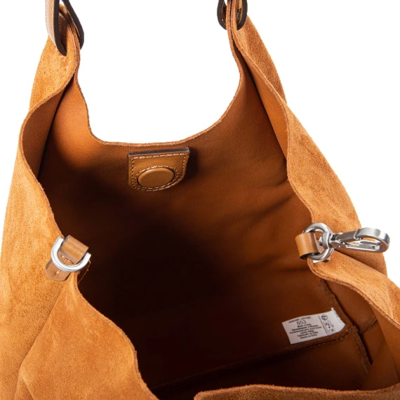 shopper DUA media in camoscio caramel