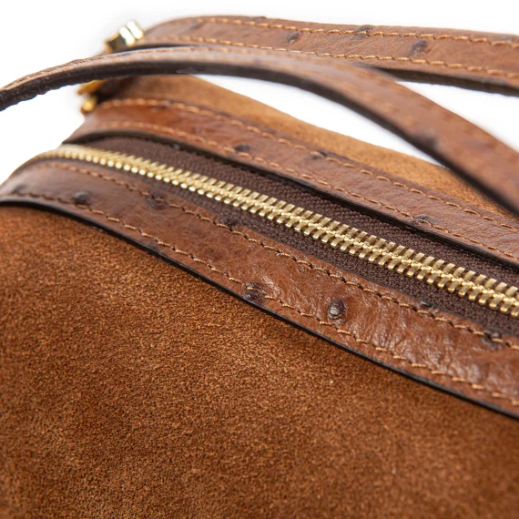 ALIFA cognac suede satchel