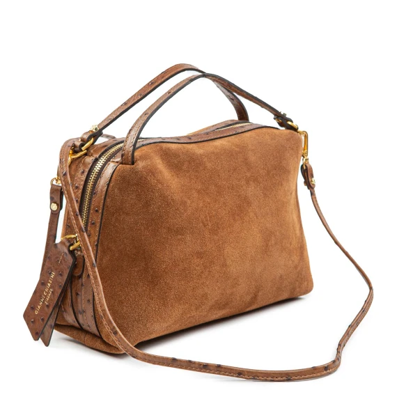 ALIFA cognac suede satchel