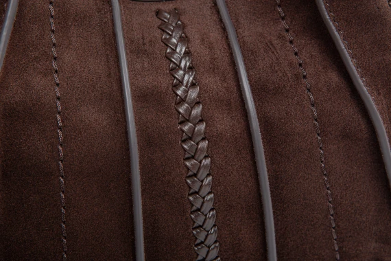 DUA Medium Brown Leather and Suede Tote Bag