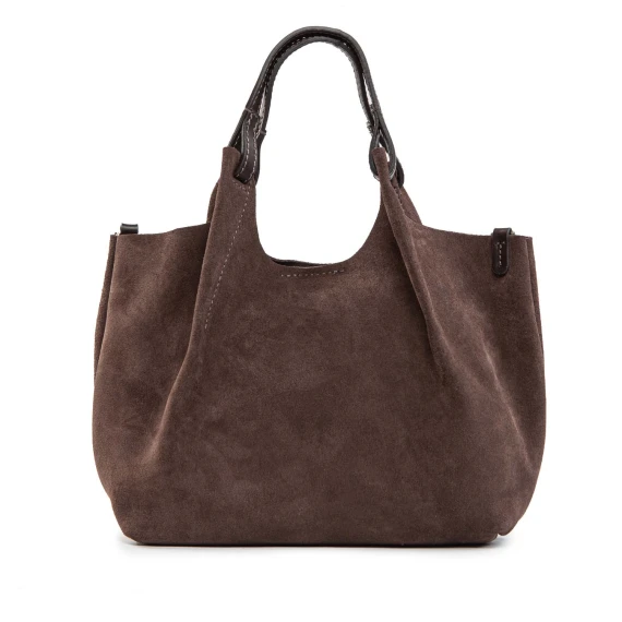shopper DUA media in camoscio moka