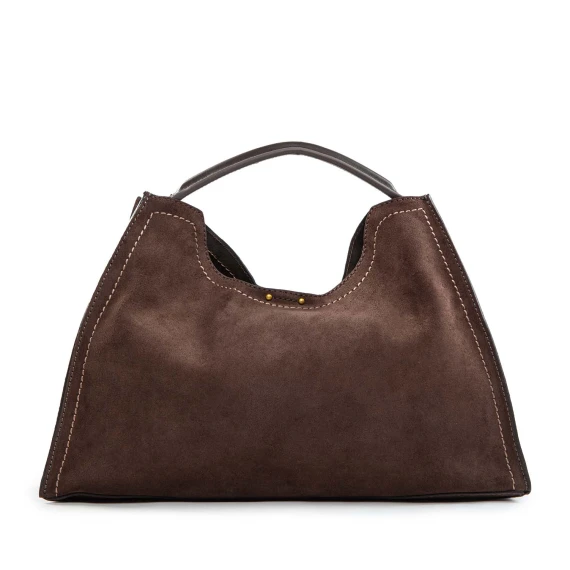AURORA single-shoulder bag in mocha suede Gianni Chiarini