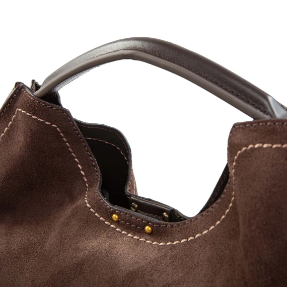AURORA single-shoulder bag in mocha suede Gianni Chiarini