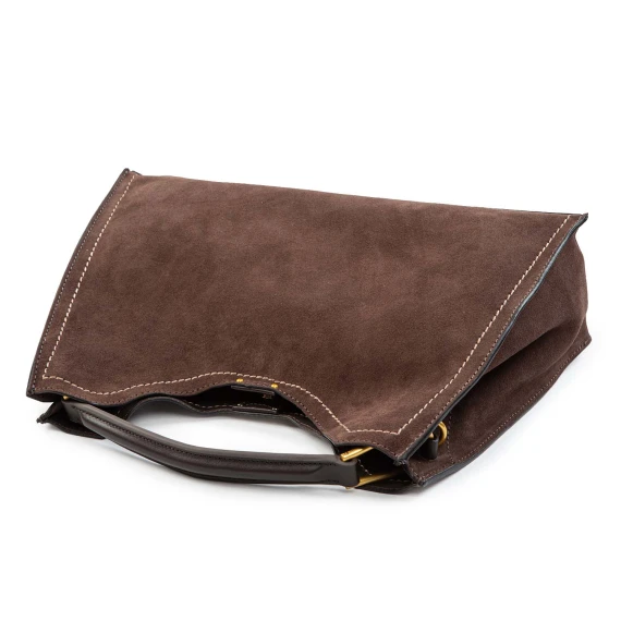 AURORA single-shoulder bag in mocha suede Gianni Chiarini