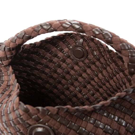 monospalla AURELIE Small pelle intrecciata marrone Gianni Chiarini