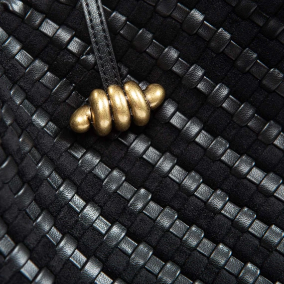 AURELIE shopper in black woven leather Gianni Chiarini