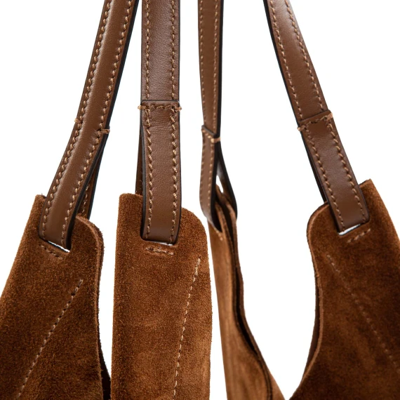 DUA Medium Shopper in Cognac Suede Gianni Chiarini