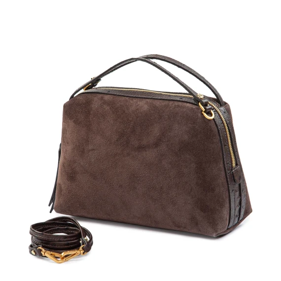 ALIFA mocha suede satchel Gianni Chiarini