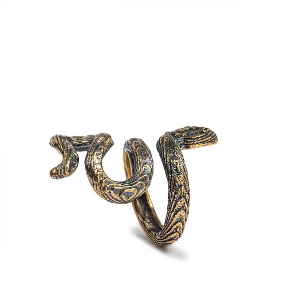 anello con serpente in bronzo