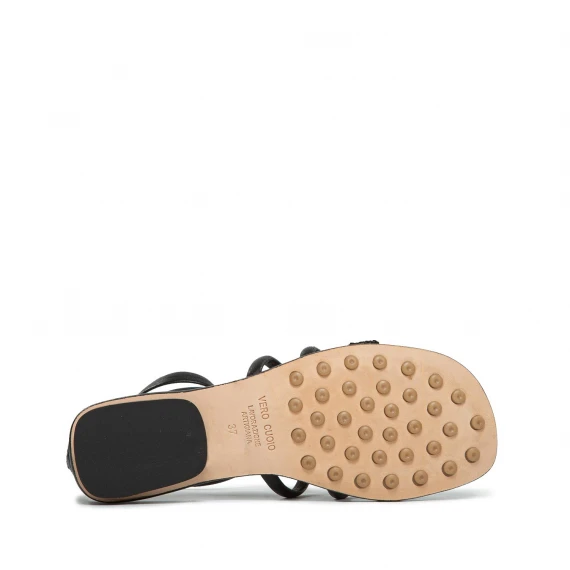 sandali Gladietor in pelle nera