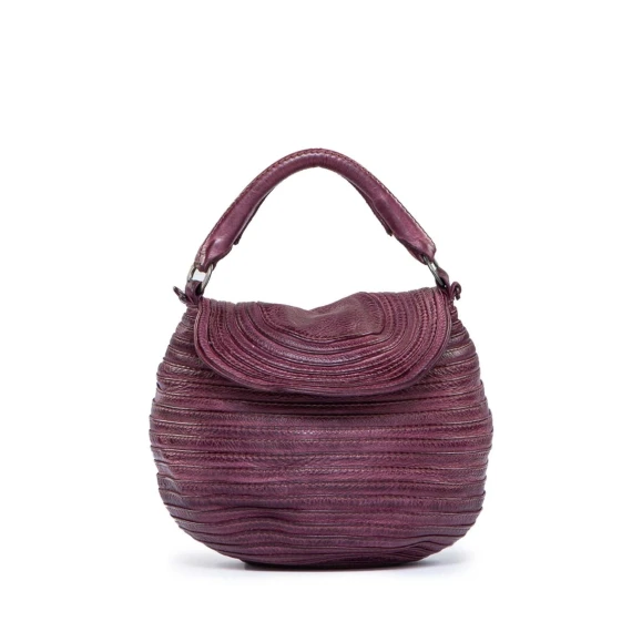 borsa a tracolla in pelle viola