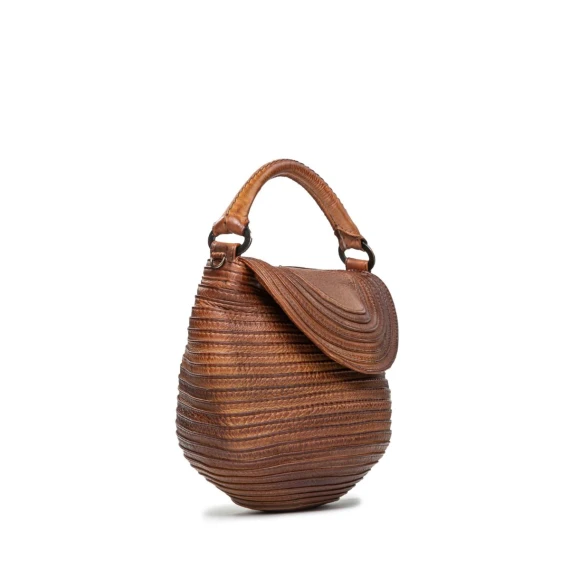 borsa a tracolla in pelle marrone