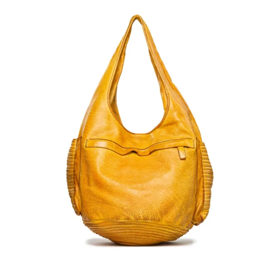 shopper in pelle gialla