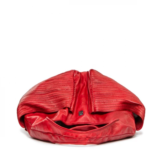 shopping bag in pelle rossa