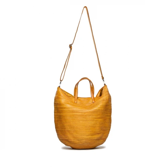 shopper doppio manico giallo mostarda