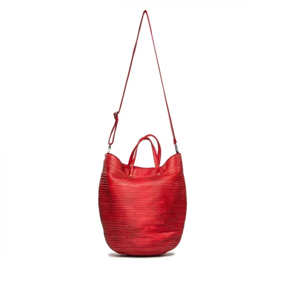shopper in pelle rossa