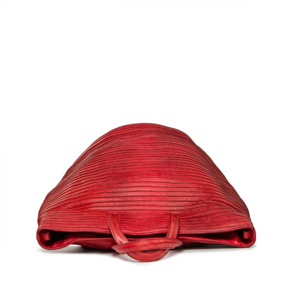 shopper in pelle rossa