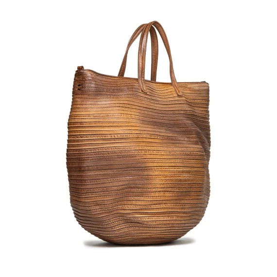 shopper in pelle ambra