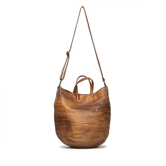 shopper in pelle ambra