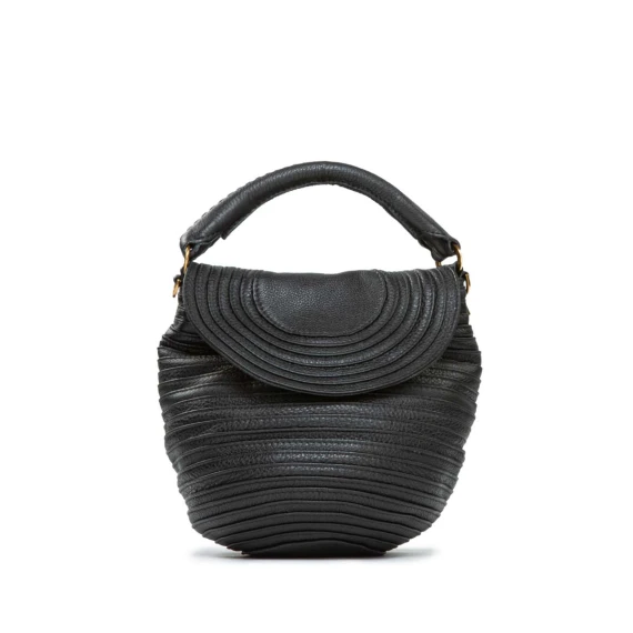 tracolla POSTINA in pelle nera