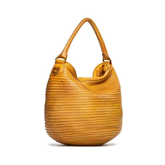 secchiello con cerniera in pelle argilla