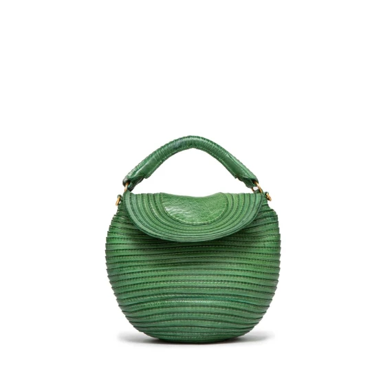 tracolla in pelle verde menta