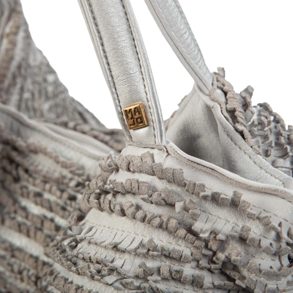 bone leather fringed shopper