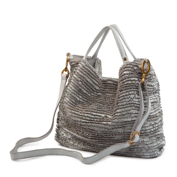 bone leather fringed shopper