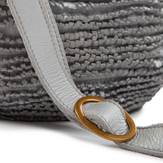 chalk leather fringed bucket