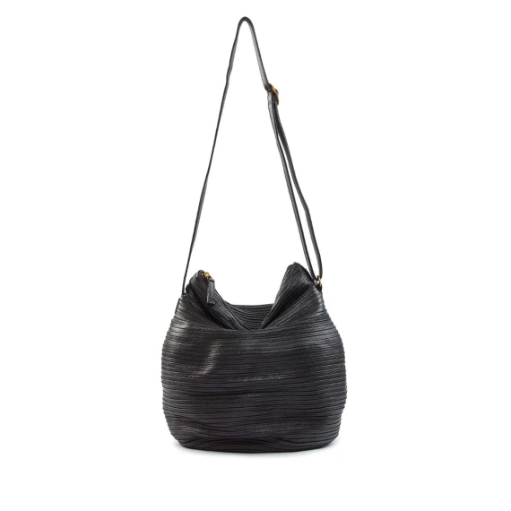 tracolla large in pelle nera