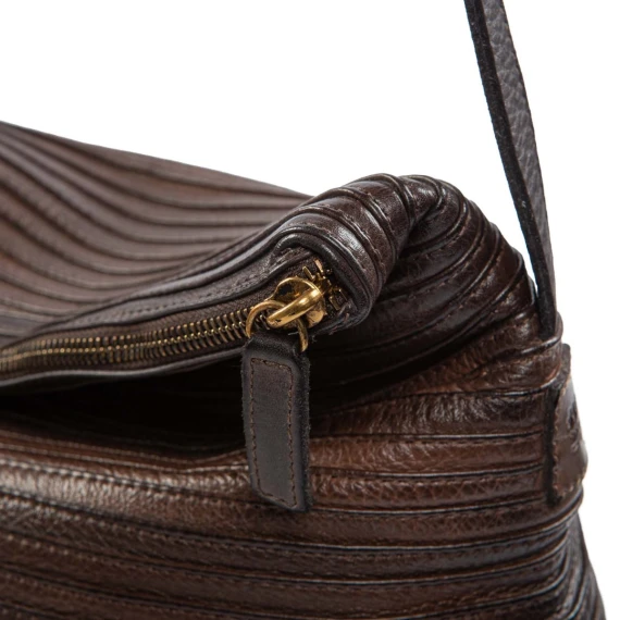 tracolla large in pelle extracioccolato