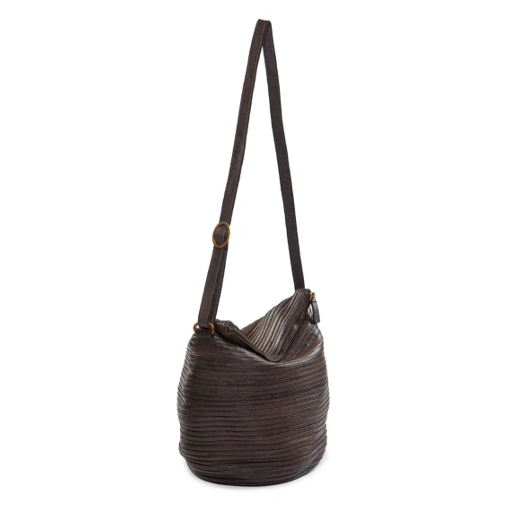 tracolla large in pelle extracioccolato