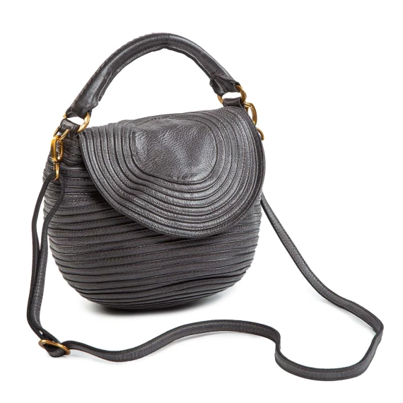 tracolla patta in pelle nero scarico