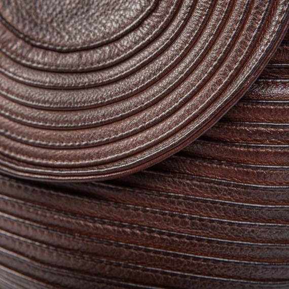 tracolla patta in pelle cioccolato
