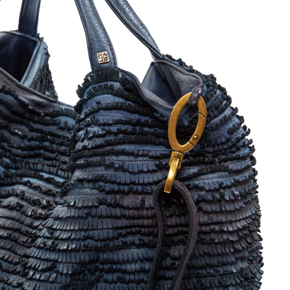 tote bag with peacock-leather fringe majo