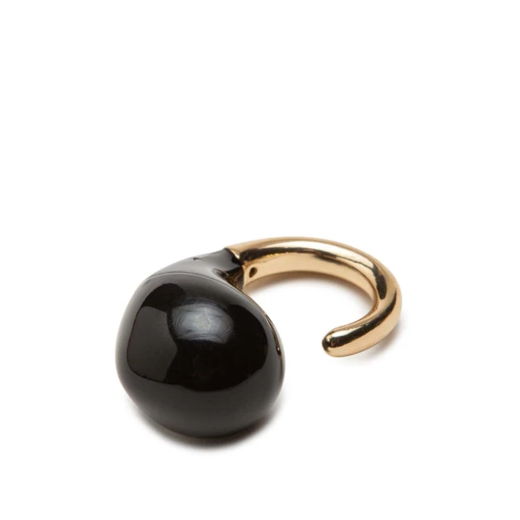 anello in ottone e pietra nera