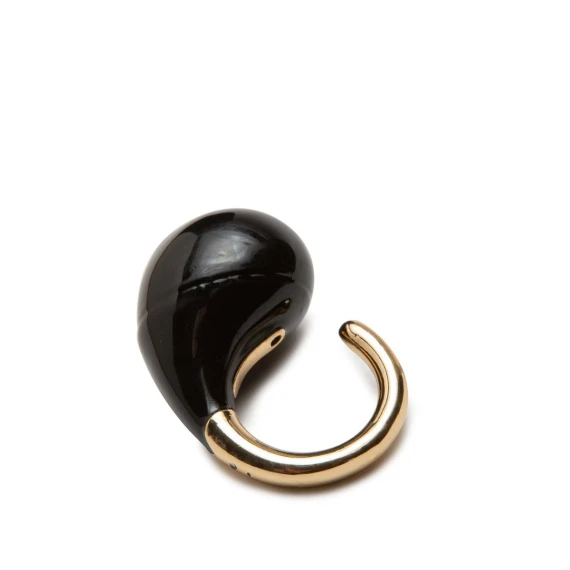 anello in ottone e pietra nera