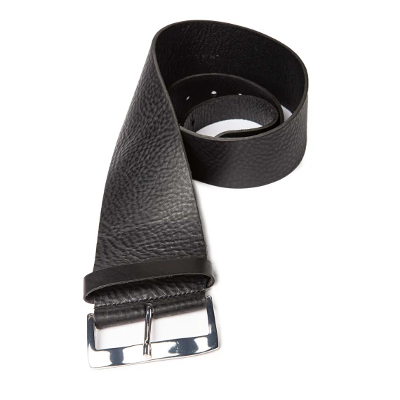 cintura fascia alta in pelle nera