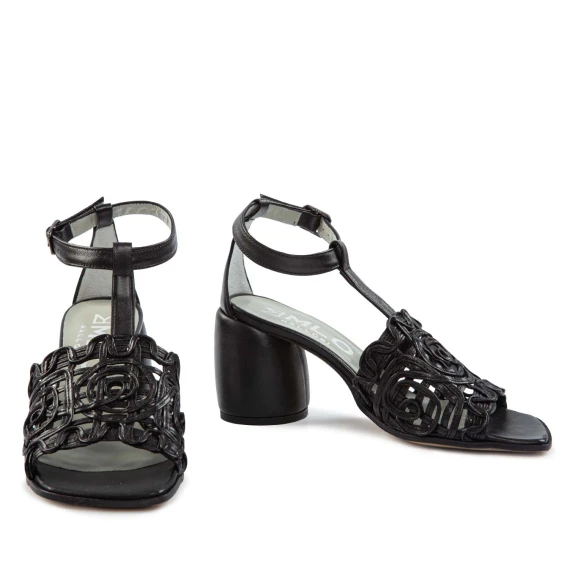 sandali ricamo CLARICE nero