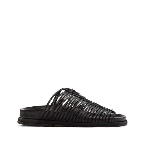 sandali fussbett spina di pesce nero