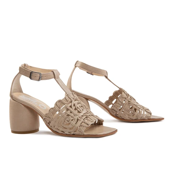 sandali ricamo CLARICE pietra