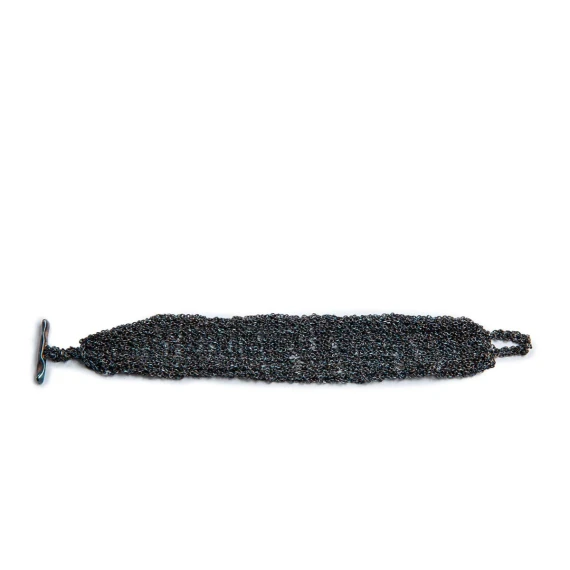 BRACCIALE TRICOT IN ARGENTO 925 OSSIDATO