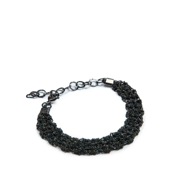 bracciale TRAMA in argento tessuto a mano 925 nero