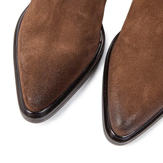 mahogany suede camperos ankle boots