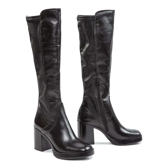 MICAELA black heeled platform boots