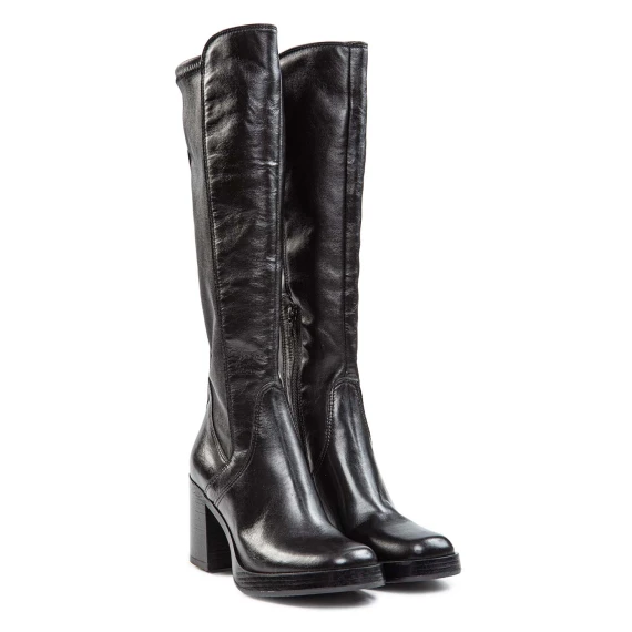 MICAELA black heeled platform boots