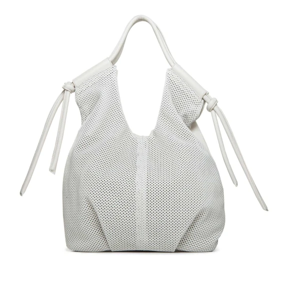 shopper KAREN in pelle forata bianca