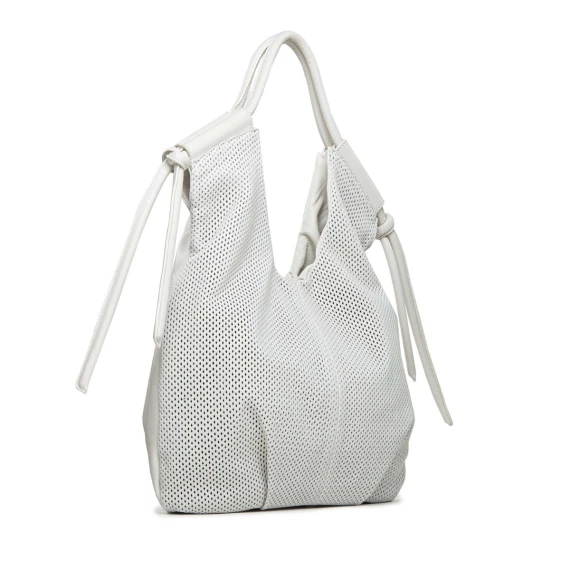 shopper KAREN in pelle forata bianca
