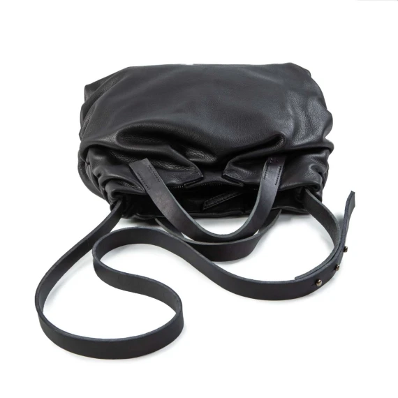 secchiello ROSINA in pelle nera